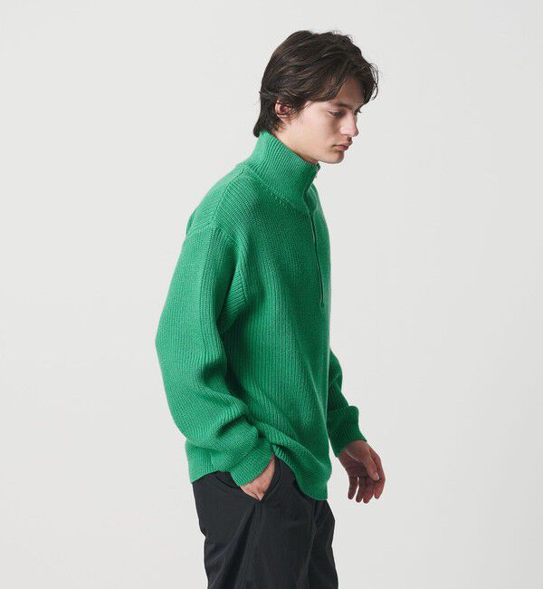 MONKEY TIME「バルキー アゼ ハーフジップ ニット」|ニット・セーター|