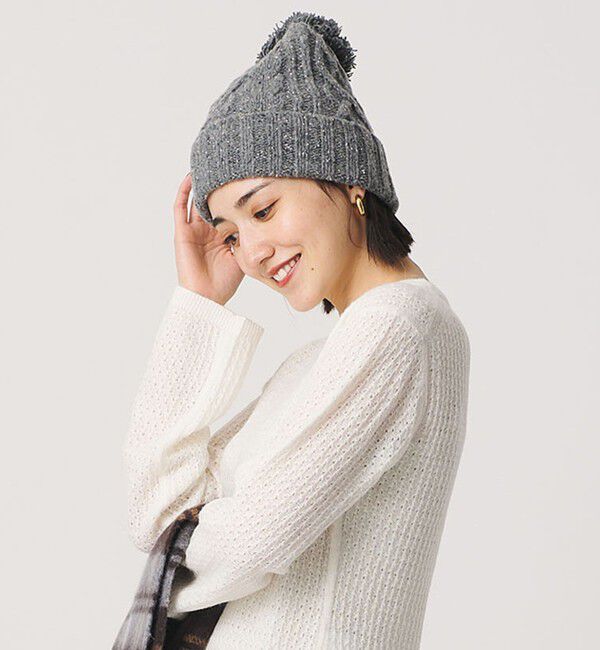 BEAUTY&YOUTH UNITED ARROWS「ネップ ポンポン ニットキャップ 2WAY」|ニット帽|MD.GRAY