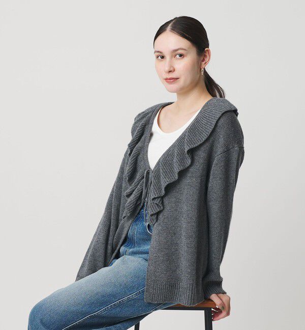 BEAUTY&YOUTH UNITED ARROWS「ウールレーヨン ラッフルフリル ニットカーディガン」|カーディガン|
