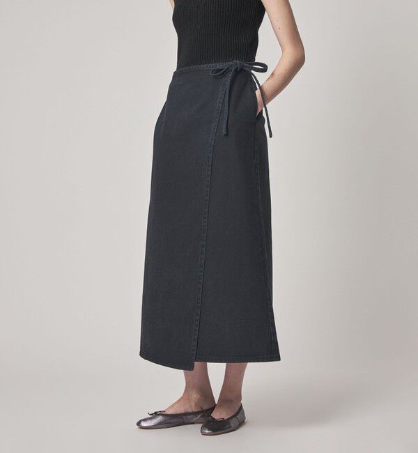 STEVEN ALAN「＜Steven Alan＞コットン ラップ デニムスカート」|スカート|BLACK