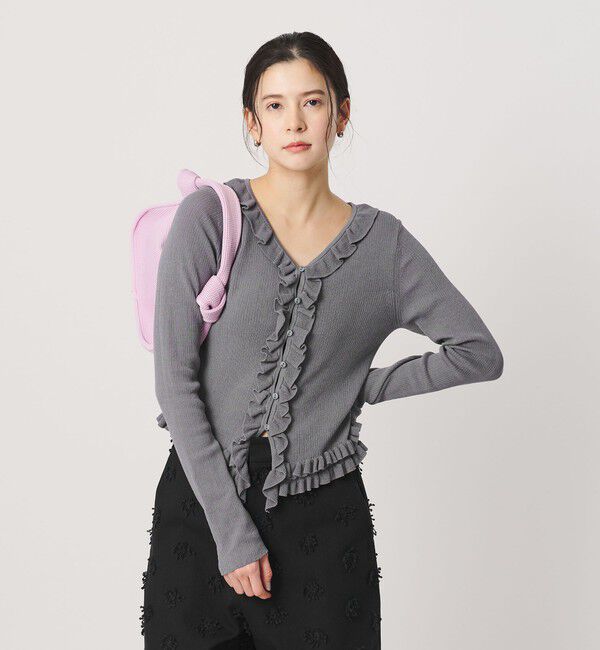 BEAUTY&YOUTH UNITED ARROWS「フリル フロントボタン カーディガン ウォッシャブル」|カーディガン|