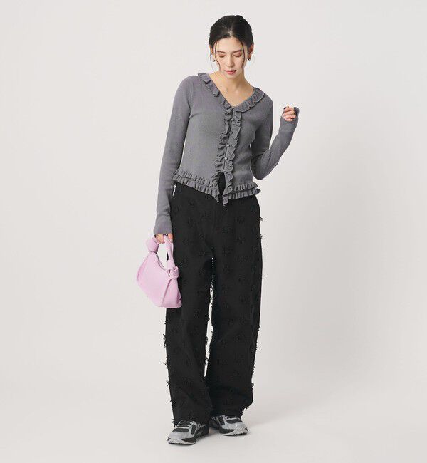 BEAUTY&YOUTH UNITED ARROWS「フリル フロントボタン カーディガン ウォッシャブル」|カーディガン|