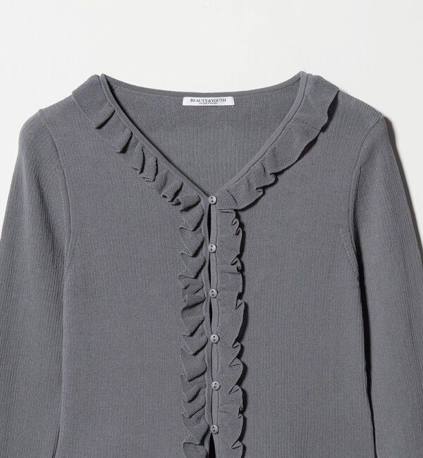 BEAUTY&YOUTH UNITED ARROWS「フリル フロントボタン カーディガン ウォッシャブル」|カーディガン|
