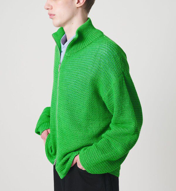 MONKEY TIME「リネン ドライバーズ ニット」|カーディガン|