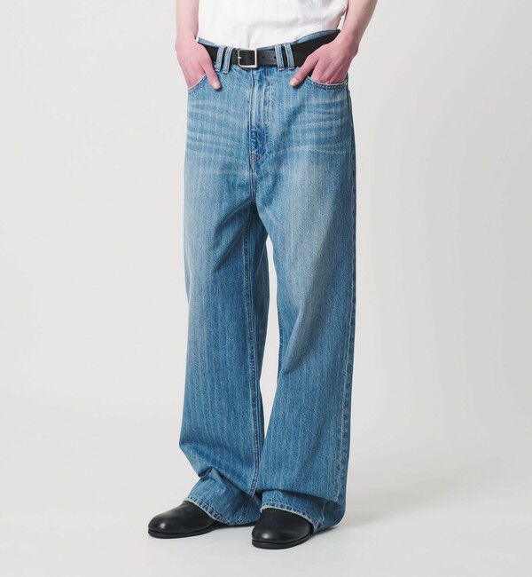 MONKEY TIME「ドビー ストライプ デニム バギー パンツ」|チノ|