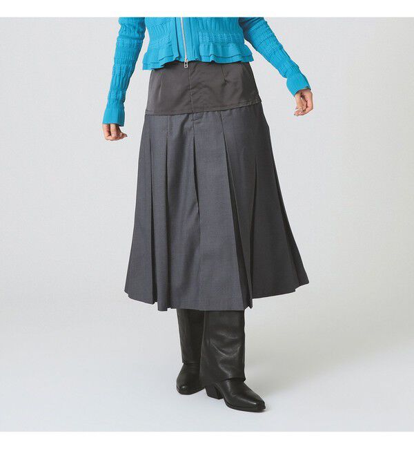 Ray BEAMS 「キリカエ プリーツ スカート」|スカート|GREY