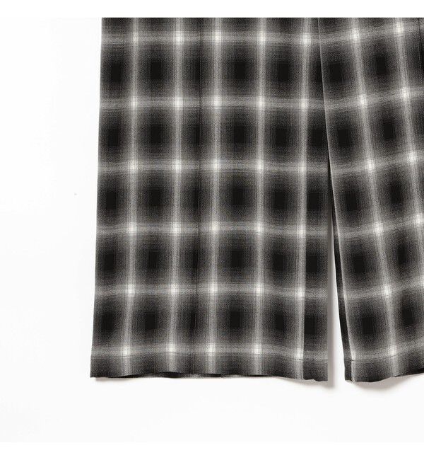 Ray BEAMS 「オンブレチェック ワイド パンツ」|チノ|