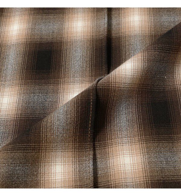 Ray BEAMS 「オンブレチェック ワイド パンツ」|チノ|