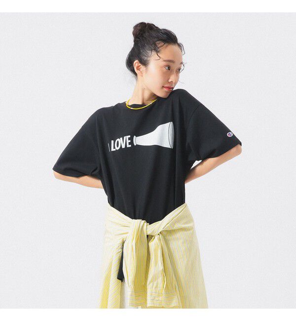 BEAMSBOY「【別注】Champion / プリント Tシャツ」|Tシャツ・カットソー|BLACK