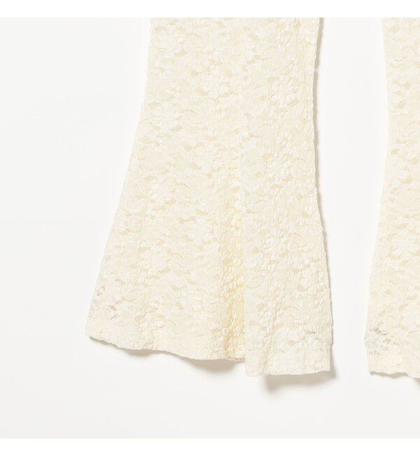 Ray BEAMS 「レース シアー フレア パンツ」|チノ|