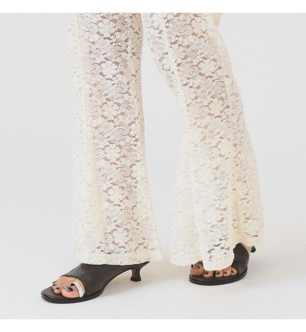 Ray BEAMS 「レース シアー フレア パンツ」|チノ|