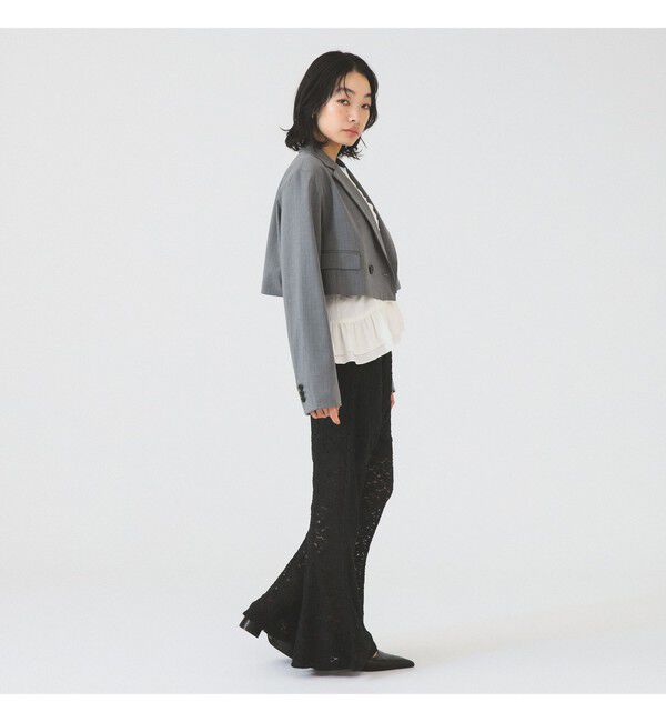 Ray BEAMS 「レース シアー フレア パンツ」|チノ|