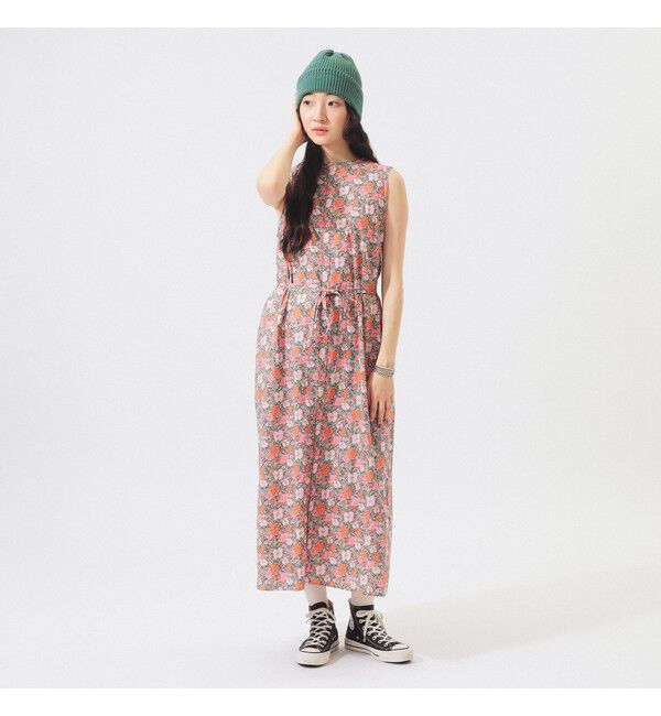 BEAMSBOY「リバティ ベルト ノースリーブ ワンピース」|ワンピース|PINK
