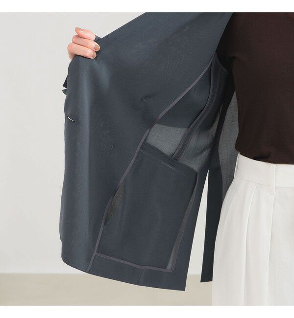 Demi-Luxe BEAMS 「AK+1 / シアー 4ボタン ダブル ジャケット」|ダッフルコート|