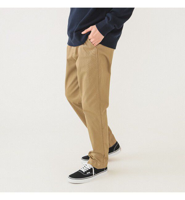 BEAMS「コットンピケ ストレッチ テーパード パンツ」|チノ|