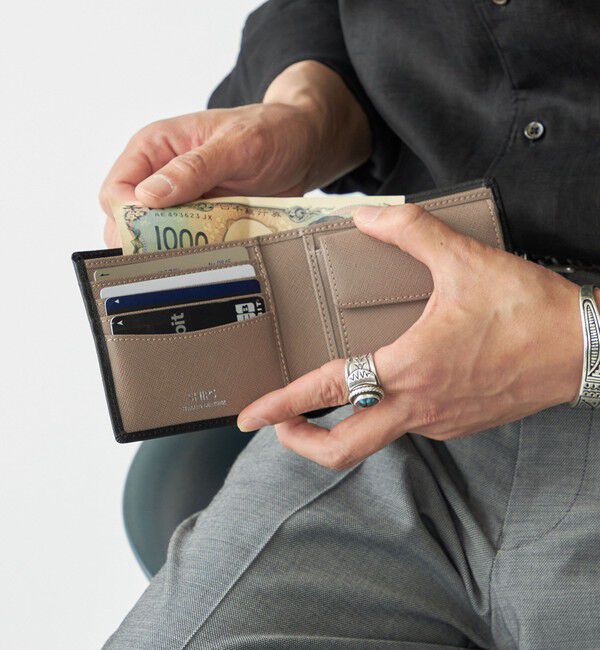 SHIPS「【WEB限定】SHIPS:【SAFFIANO LEATHER】2トーン 2つ折 ウォレット（財布）」|財布|