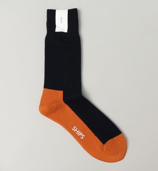 SHIPS「SHIPS: ボトムカラー パネル ソックス」|ソックス|ネイビー