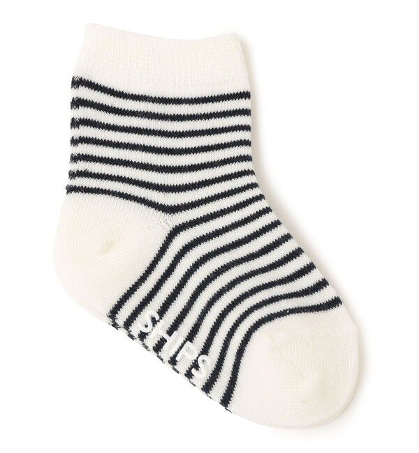 SHIPS KIDS「SHIPS KIDS:ベビー ボーダー ソックス」|ソックス|オフホワイト