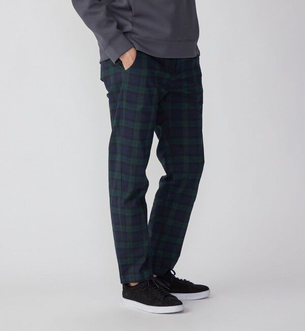 SHIPS「SHIPS:〈手洗い可能〉ハイパーストレッチ チェック イージーパンツ (セットアップ対応)」|チノ|