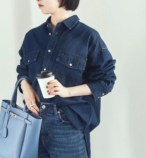 quaranciel「quaranciel:〈洗濯機可能〉オーバー サイズ デニム シャツ」|シャツ・ブラウス|