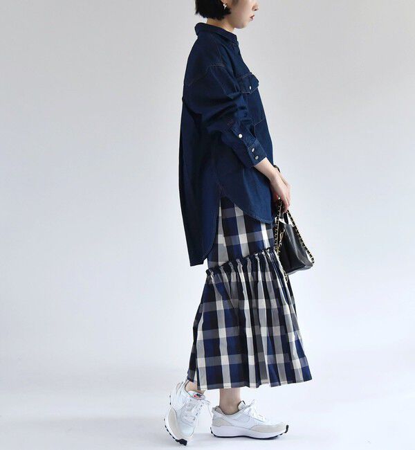 quaranciel「quaranciel:〈洗濯機可能〉オーバー サイズ デニム シャツ」|シャツ・ブラウス|