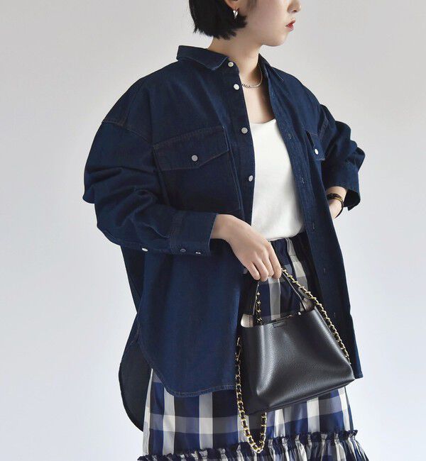 quaranciel「quaranciel:〈洗濯機可能〉オーバー サイズ デニム シャツ」|シャツ・ブラウス|