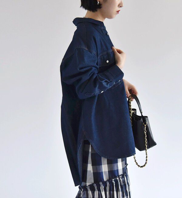 quaranciel「quaranciel:〈洗濯機可能〉オーバー サイズ デニム シャツ」|シャツ・ブラウス|