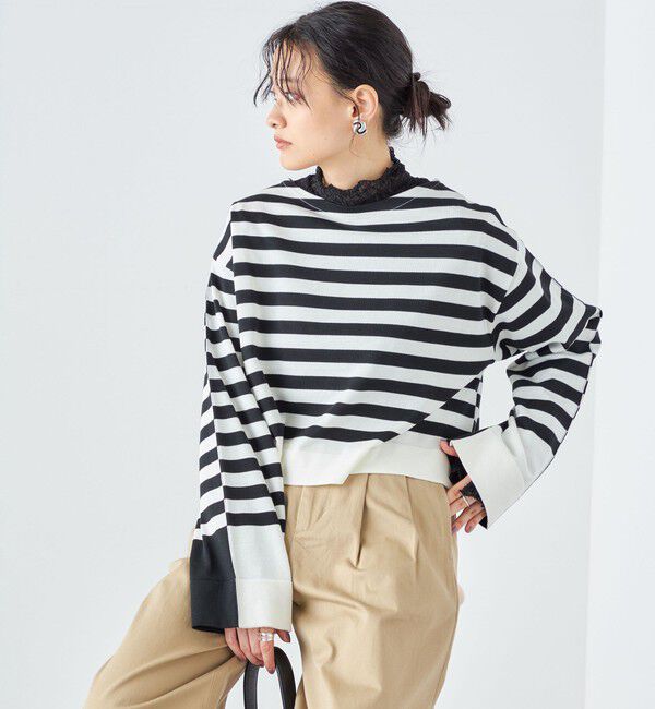 SHIPS for women「〈手洗い可能〉前後2WAY TOKUSHIMA ボーダー ニット 24SS ◇」|ニット・セーター|