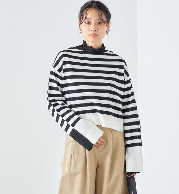 SHIPS for women「〈手洗い可能〉前後2WAY TOKUSHIMA ボーダー ニット 24SS ◇」|ニット・セーター|