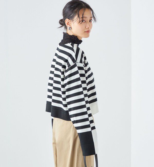 SHIPS for women「〈手洗い可能〉前後2WAY TOKUSHIMA ボーダー ニット 24SS ◇」|ニット・セーター|