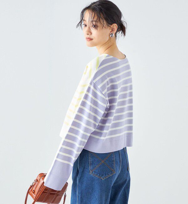 SHIPS for women「〈手洗い可能〉前後2WAY TOKUSHIMA ボーダー ニット 24SS ◇」|ニット・セーター|