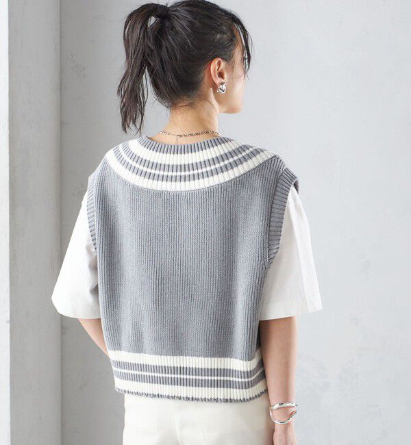 SHIPS for women「【SHIPS別注】WRAPINKNOT:〈手洗い可能〉チルデン ニット ベスト」|ベスト・ジレ|