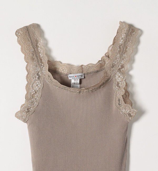 SHIPS any「BASIC COTTON:〈洗濯機可能〉レースキャミソール 25SS」|キャミソール|