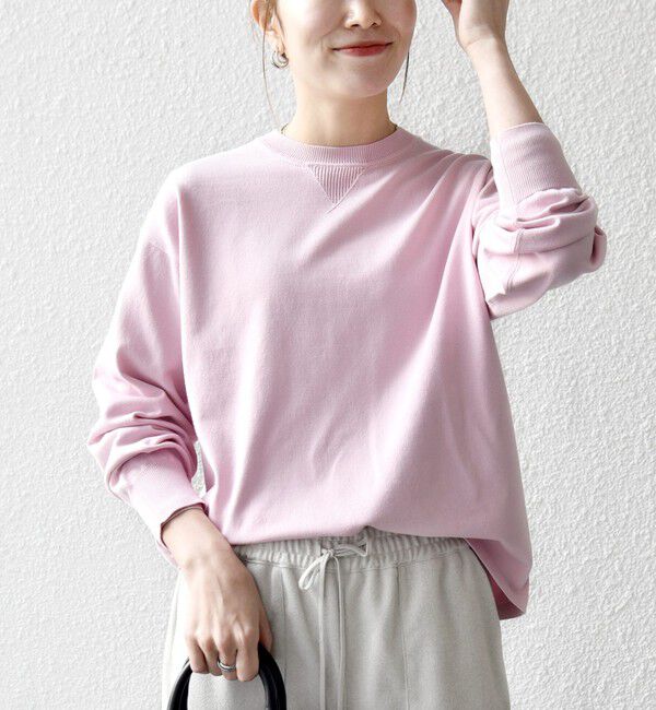 SHIPS any「SHIPS any:〈手洗い可能〉スウェットライク ニット プルオーバー」|ニット・セーター|