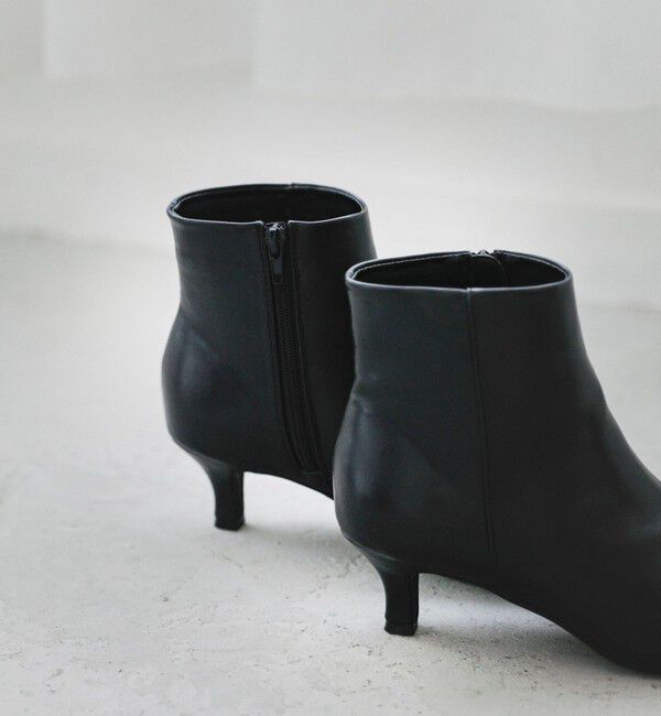 quaranciel「quaranciel: スクエアトゥ ローヒール ショート ブーツ」|ショートブーツ|