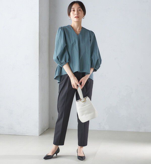 SHIPS for women「〈手洗い可能〉綿 ナイロン バック リボン ブラウス」|シャツ・ブラウス|