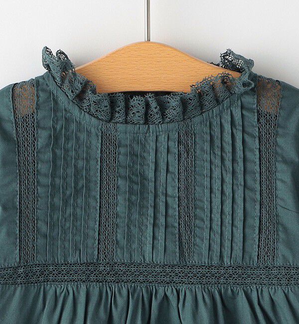 SHIPS KIDS「SHIPS KIDS:80～90cm / レース ピンタック 長袖 ブラウス」|シャツ・ブラウス|