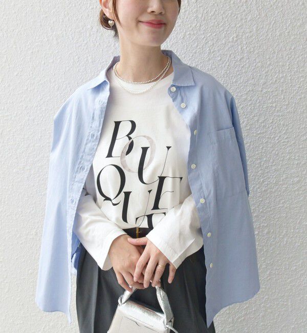 SHIPS for women「【WEB限定】バリエーション ロゴ プリント ロングスリーブ TEE」|Tシャツ・カットソー|