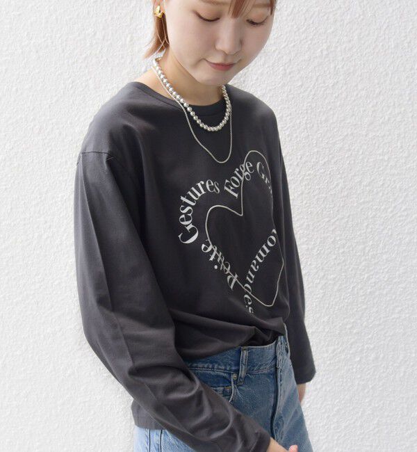 SHIPS for women「【WEB限定】バリエーション ロゴ プリント ロングスリーブ TEE」|Tシャツ・カットソー|