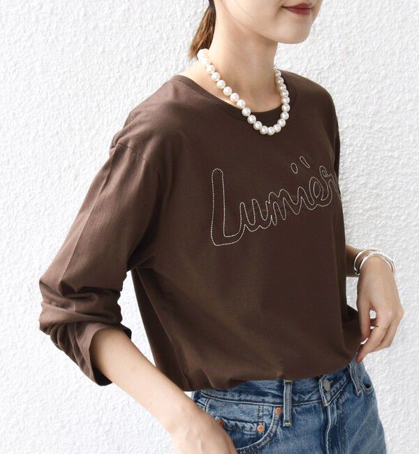 SHIPS for women「【WEB限定】バリエーション ロゴ プリント ロングスリーブ TEE」|Tシャツ・カットソー|