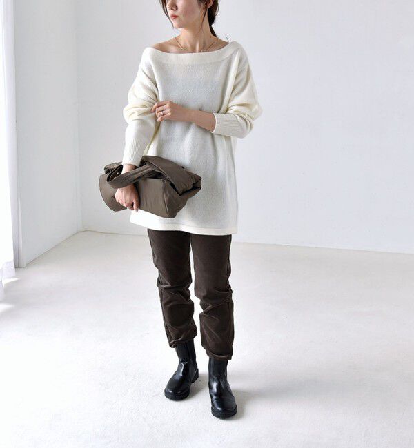 quaranciel「quaranciel:〈手洗い可能〉AQUA カシミヤ ブレンド オフショルダー ニット」|ニット・セーター|