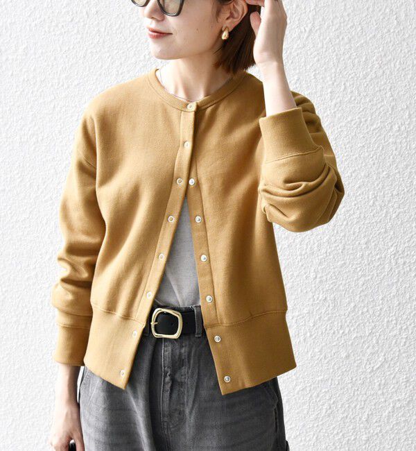 SHIPS any「【WEB限定】SHIPS any: USA コットン 裏起毛 コンパクト スナップ カーディガン」|カーディガン|