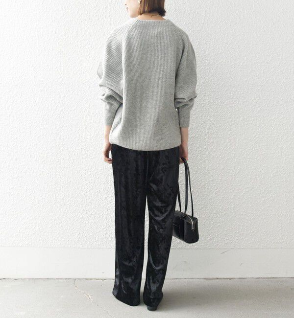 SHIPS any「SHIPS any:〈手洗い可能〉クラッシュ ベロア サイドライン ワイド イージー パンツ」|その他|