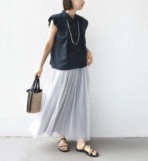 SHIPS for women「〈手洗い可能〉リバーシブル チュール カッセン スカート」|スカート|