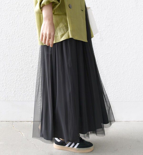 SHIPS for women「〈手洗い可能〉リバーシブル チュール カッセン スカート」|スカート|