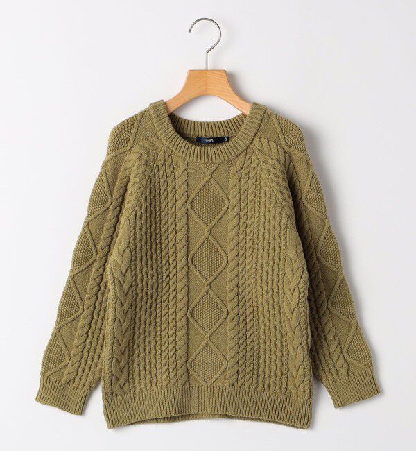 SHIPS KIDS「SHIPS KIDS:140～160cm /〈洗濯機可能〉ケーブル ニット」|ニット・セーター|