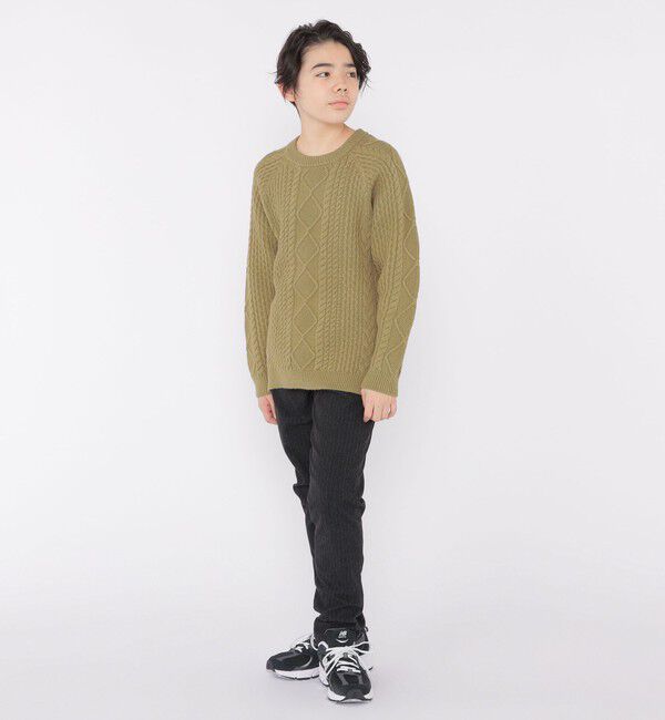 SHIPS KIDS「SHIPS KIDS:140～160cm /〈洗濯機可能〉ケーブル ニット」|ニット・セーター|