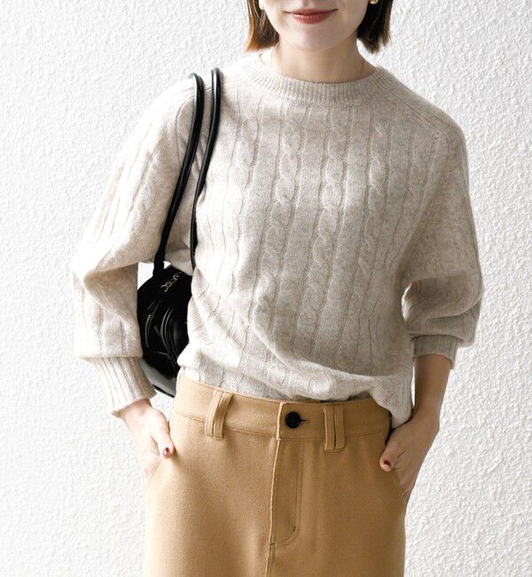 SHIPS any「【WEB限定】SHIPS any:〈手洗い可能〉ヤク ケーブル クルーネック ニット プルオーバー 2」|ニット・セーター|