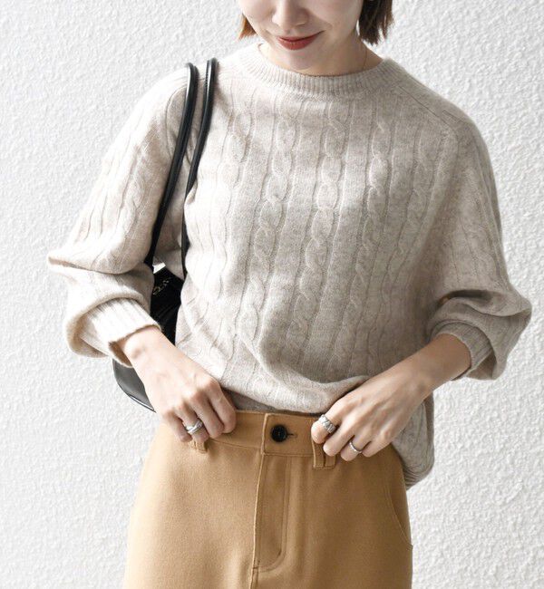 SHIPS any「【WEB限定】SHIPS any:〈手洗い可能〉ヤク ケーブル クルーネック ニット プルオーバー 2」|ニット・セーター|