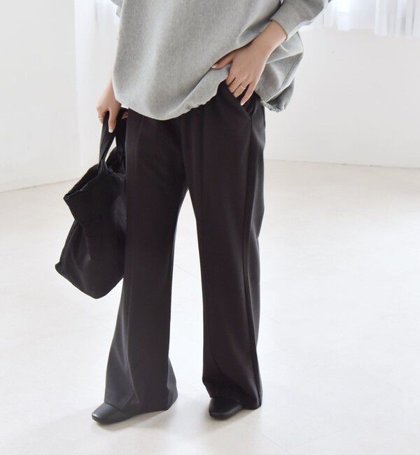 quaranciel「quaranciel:〈手洗い可能〉ウォーム ジャージー セミフレア イージー パンツ」|その他|